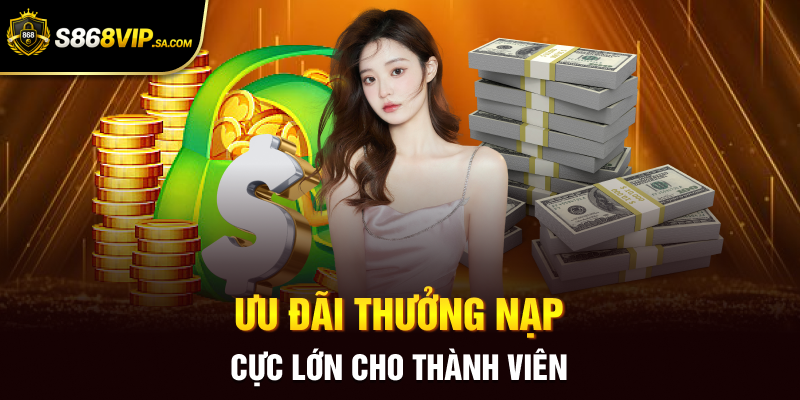 Ưu đãi thưởng nạp cực lớn cho thành viên